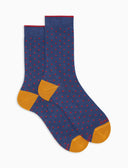 Calze corte uomo cotone caldo blu fantasia pois