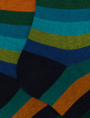 Calze lunghe uomo cotone verde righe pari - Gallo 1927 - Official Online Shop