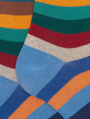 Men's short warm cotton socks, gray, even stripes
