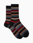 Calze corte uomo cotone grigio righe pari - Gallo 1927 - Official Online Shop