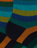 Calze corte uomo cotone verde righe pari - Gallo 1927 - Official Online Shop