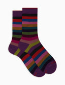 Calze corte uomo cotone fucsia righe pari - Gallo 1927 - Official Online Shop