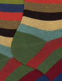 Calze corte uomo cotone verde righe pari - Gallo 1927 - Official Online Shop