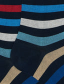 Calze lunghe uomo cotone leggerissimo blu oltremare righe pari - Gallo 1927 - Official Online Shop