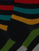 Calze lunghe uomo cotone righe pari nero - Gallo 1927 - Official Online Shop