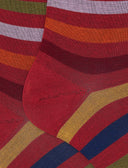Kurze Herrensocken Baumwolle Streifen rot