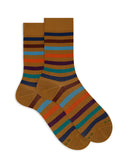 Calze corte uomo cotone righe pari giallo - Gallo 1927 - Official Online Shop