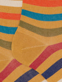 Kurze Herrensocken Baumwolle Streifen Paar gelb
