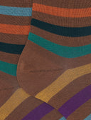 Herren Kurzsocken Baumwolle Ringelpaar braun