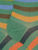 Herren Kurzsocken Baumwolle Streifen Paar Grün