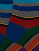 Calze lunghe uomo cotone righe multicolor blu - Gallo 1927 - Official Online Shop