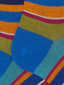 Calze lunghe uomo cotone righe multicolor blu
