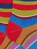 Calze lunghe uomo cotone righe multicolor rosso