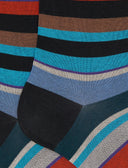 Calze corte uomo cotone righe multicolor nero - Gallo 1927 - Official Online Shop