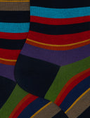 Calze corte uomo cotone righe multicolor blu - Gallo 1927 - Official Online Shop