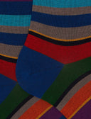 Calze corte uomo cotone righe multicolor blu - Gallo 1927 - Official Online Shop