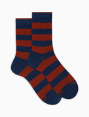 Calze corte uomo cotone arancio righe bicolore - Gallo 1927 - Official Online Shop