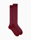 Calze lunghe uomo cotone bordò vanisé a coste larghe - Gallo 1927 - Official Online Shop