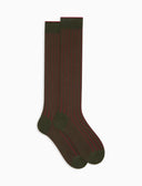 Calze lunghe uomo cotone verde vanisé a coste larghe - Gallo 1927 - Official Online Shop