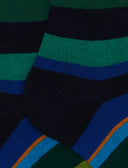 Calze lunghe uomo cotone verde righe multicolor - Gallo 1927 - Official Online Shop