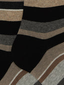 Calze lunghe uomo cotone nero righe multicolor - Gallo 1927 - Official Online Shop
