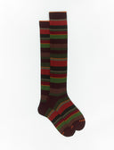 Calze lunghe uomo cotone bordò righe multicolor - Gallo 1927 - Official Online Shop