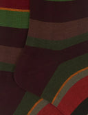 Calze lunghe uomo cotone bordò righe multicolor - Gallo 1927 - Official Online Shop