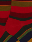 Calze lunghe uomo cotone rosso righe multicolor - Gallo 1927 - Official Online Shop