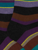 Calze lunghe uomo cotone viola righe multicolor - Gallo 1927 - Official Online Shop
