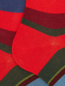 Calze lunghe uomo cotone caldo rosse righe multicolor