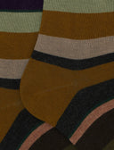 Calze lunghe uomo cotone verde righe multicolor - Gallo 1927 - Official Online Shop