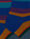 Calze lunghe uomo cotone blu righe multicolor - Gallo 1927 - Official Online Shop