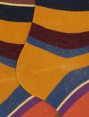 Calze lunghe uomo cotone giallo righe multicolor - Gallo 1927 - Official Online Shop
