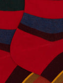 Calze corte uomo cotone rosso righe multicolor - Gallo 1927 - Official Online Shop