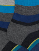 Calze corte uomo cotone grigio righe multicolor - Gallo 1927 - Official Online Shop
