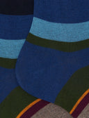 Calze corte uomo cotone blu righe multicolor - Gallo 1927 - Official Online Shop