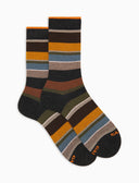 Calze corte uomo cotone caldo grigie righe multicolor