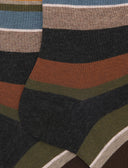 Calze corte uomo cotone caldo grigie righe multicolor