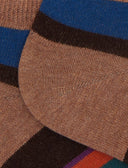Calze fantasmini uomo cotone beige righe multicolor - Gallo 1927 - Official Online Shop