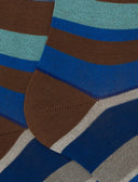 Calze lunghe uomo cotone righe multicolor marrone - Gallo 1927 - Official Online Shop