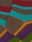 Calze lunghe uomo cotone righe multicolor marrone - Gallo 1927 - Official Online Shop