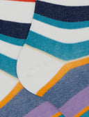 Calze lunghe uomo cotone righe multicolor bianco - Gallo 1927 - Official Online Shop
