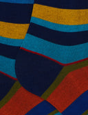 Calze lunghe uomo cotone righe multicolor blu - Gallo 1927 - Official Online Shop