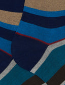 Calze lunghe uomo cotone righe multicolor blu - Gallo 1927 - Official Online Shop