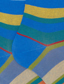 Calze lunghe uomo cotone righe multicolor azzurro - Gallo 1927 - Official Online Shop