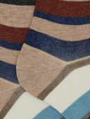 Calze lunghe uomo cotone righe multicolor beige - Gallo 1927 - Official Online Shop