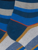 Calze lunghe uomo cotone righe multicolor blu - Gallo 1927 - Official Online Shop
