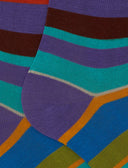 Calze lunghe uomo cotone righe multicolor viola - Gallo 1927 - Official Online Shop