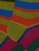 Calze lunghe uomo cotone righe multicolor verde - Gallo 1927 - Official Online Shop
