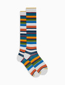 Calze lunghe uomo cotone righe multicolor bianco - Gallo 1927 - Official Online Shop